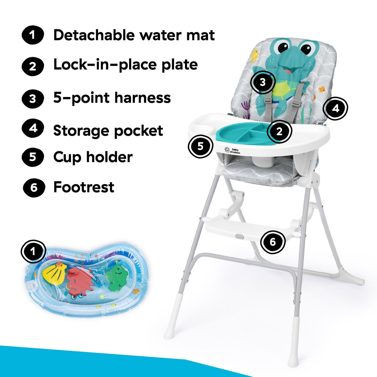 Baby Einstein™ Snack and Splash Compact Folding High Chair - Premium for Kids in Qatar | Toysaro.com