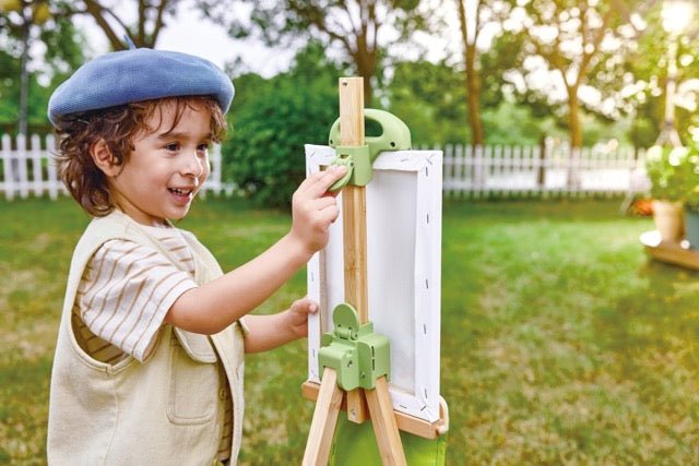 Hape Portable & Eco Friendly Bamboo Easel Arts & Crafts 14pcs - Premium for Kids in Qatar | Toysaro.com