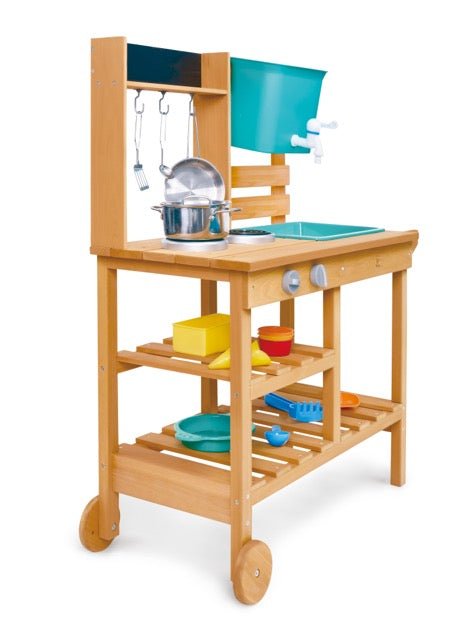 HAPE Outdoor Explorer’s Kitchen Set – Wooden Outdoor Play Kitchen with Sink, Water Tank, Sand Toys & Utensils, Role Play Cooking Toy for Kids, Durable Garden Kitchen Playset for Toddlers 3+ - Premium for Kids in Qatar | Toysaro.com