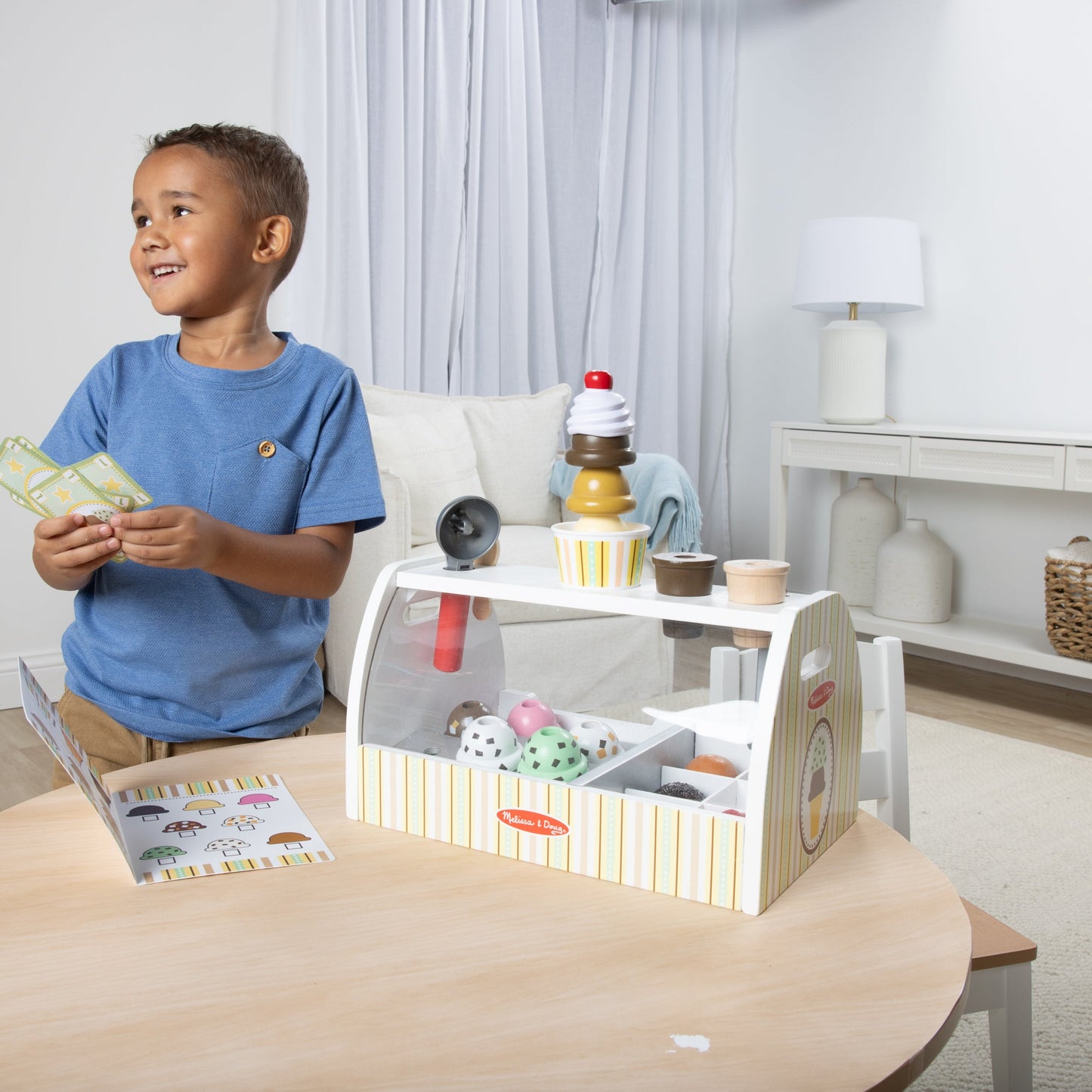 Melissa and Doug Scoop & Serve Ice Cream Counter - Premium for Kids in Qatar | Toysaro.com