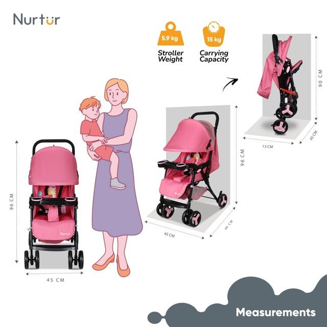 Nurtur Baby Stroller - S906 - NR3 - Premium for Kids in Qatar | Toysaro.com