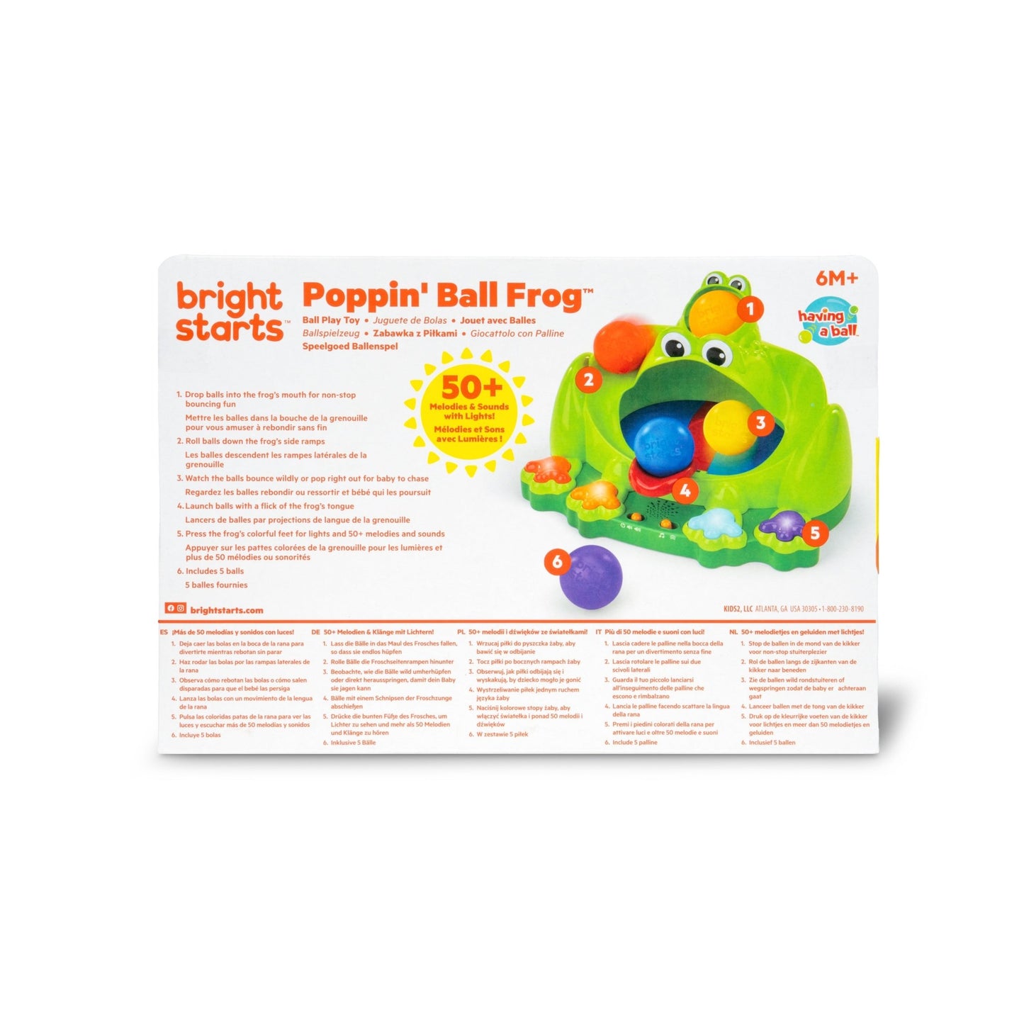 Bright Starts™ Poppin' Ball Frog™ Ball Play Toy - Premium for Kids in Qatar | Toysaro.com