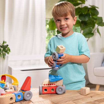 Melissa an d Doug Wooden Blockables Vehicles Play Set (54 PCS) - Premium for Kids in Qatar | Toysaro.com