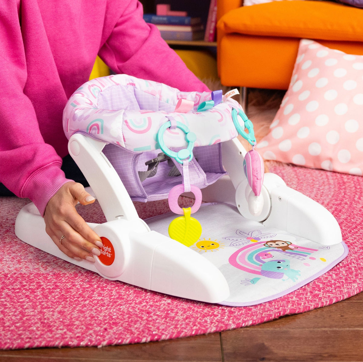 Bright Starts Purple Paradise Learn - to - Sit 2 - Position Floor Seat - Premium for Kids in Qatar | Toysaro.com