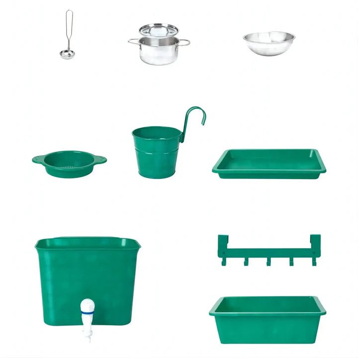 Hape Wooden Outdoor Mud Kitchen for Kids - Preschool Playset with Accessories - Premium for Kids in Qatar | Toysaro.com