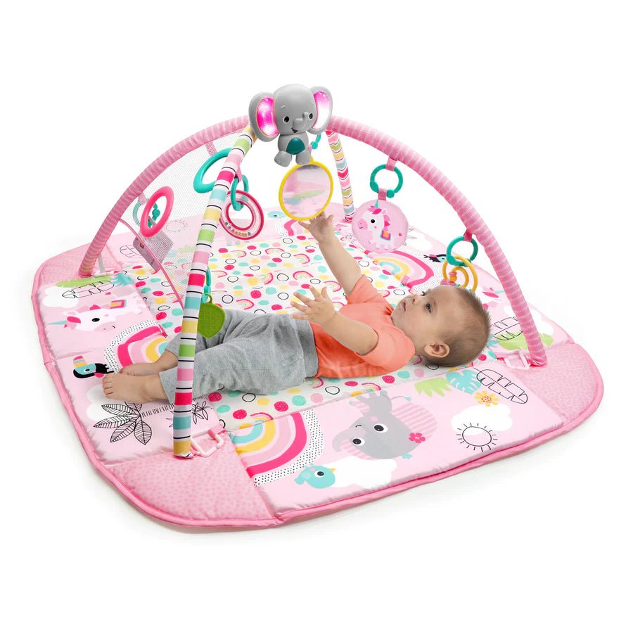 Bright Starts 5 - in - 1 Your Way Ball Play Activity Gym & Ball Pit - Rainbow Tropics - Premium for Kids in Qatar | Toysaro.com