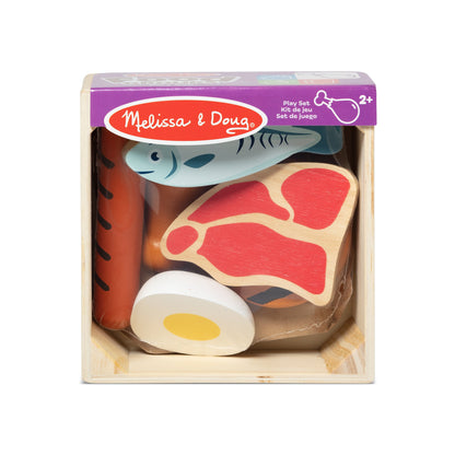 Melissa and Doug Wooden Food Groups Play Set - Protein - Premium for Kids in Qatar | Toysaro.com