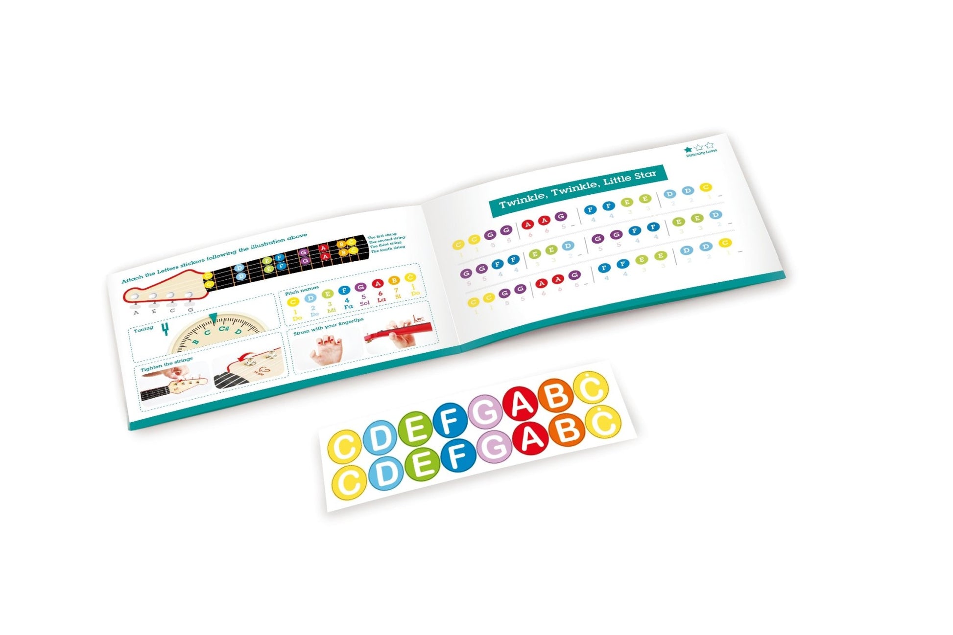 Hape Learn with Lights Electric Ukulele Wooden Instrument Red - Premium for Kids in Qatar | Toysaro.com