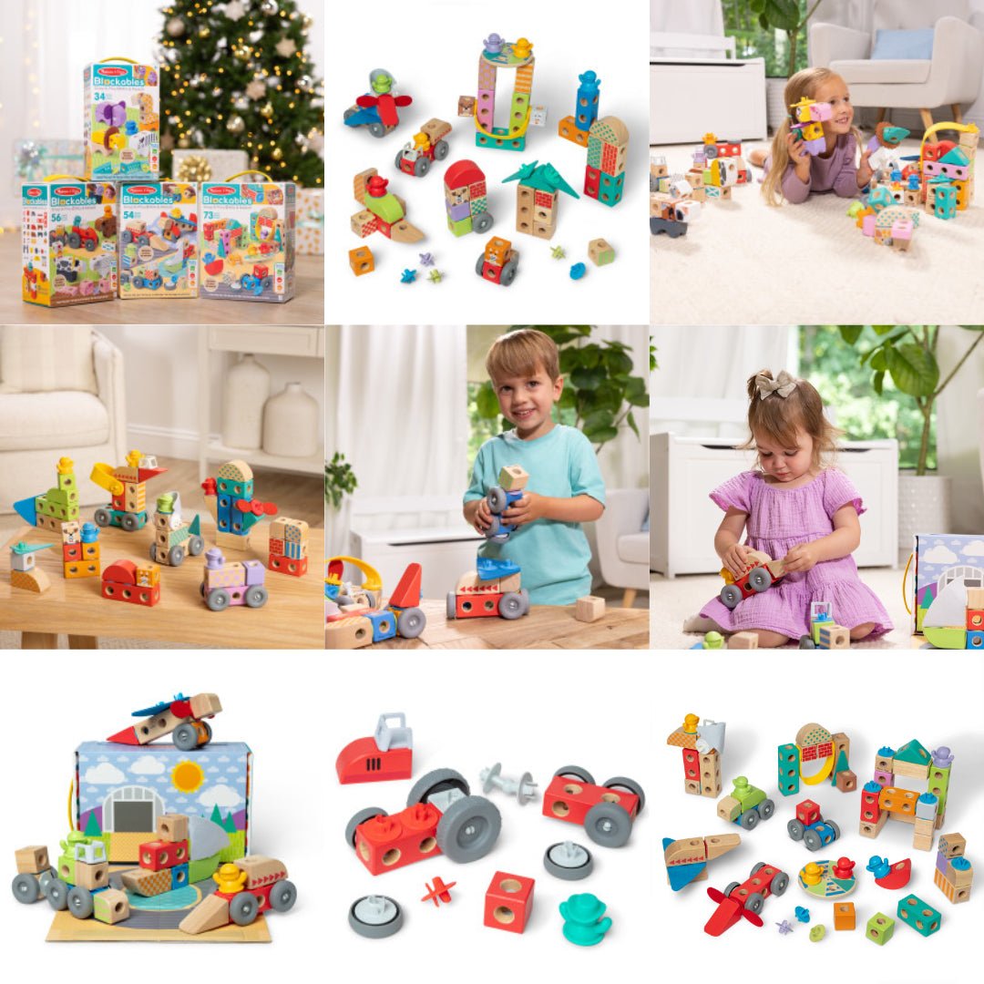 Melissa an d Doug Wooden Blockables Vehicles Play Set (54 PCS) - Premium for Kids in Qatar | Toysaro.com