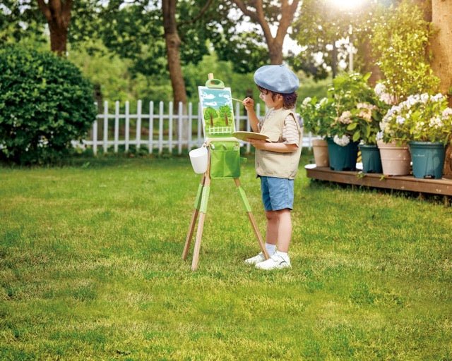 Hape Portable & Eco Friendly Bamboo Easel Arts & Crafts 14pcs - Premium for Kids in Qatar | Toysaro.com