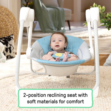 Ingenuity™ Sun Valley™ Canopy Portable Swing - Teal - Premium for Kids in Qatar | Toysaro.com