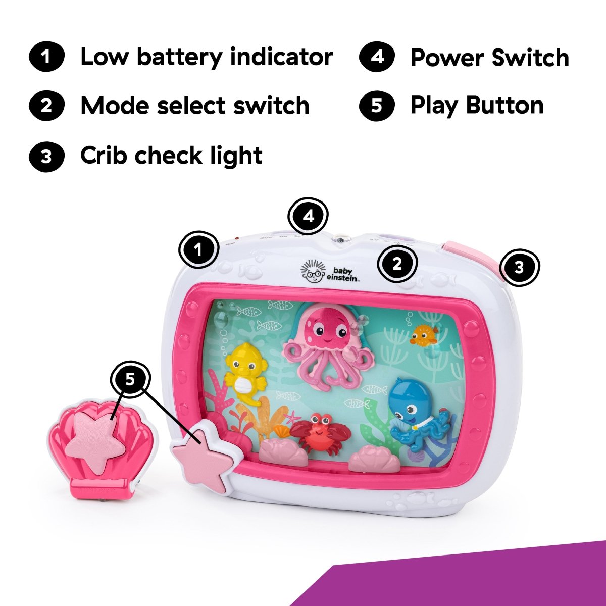 Baby Einstein™Sea Dreams Soother™ Crib Toy Pink - Premium for Kids in Qatar | Toysaro.com