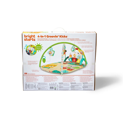 Bright Starts 4 - in - 1 Groovin’ Kicks Piano & Drum Kick Gym - Tropical Safari - Premium for Kids in Qatar | Toysaro.com