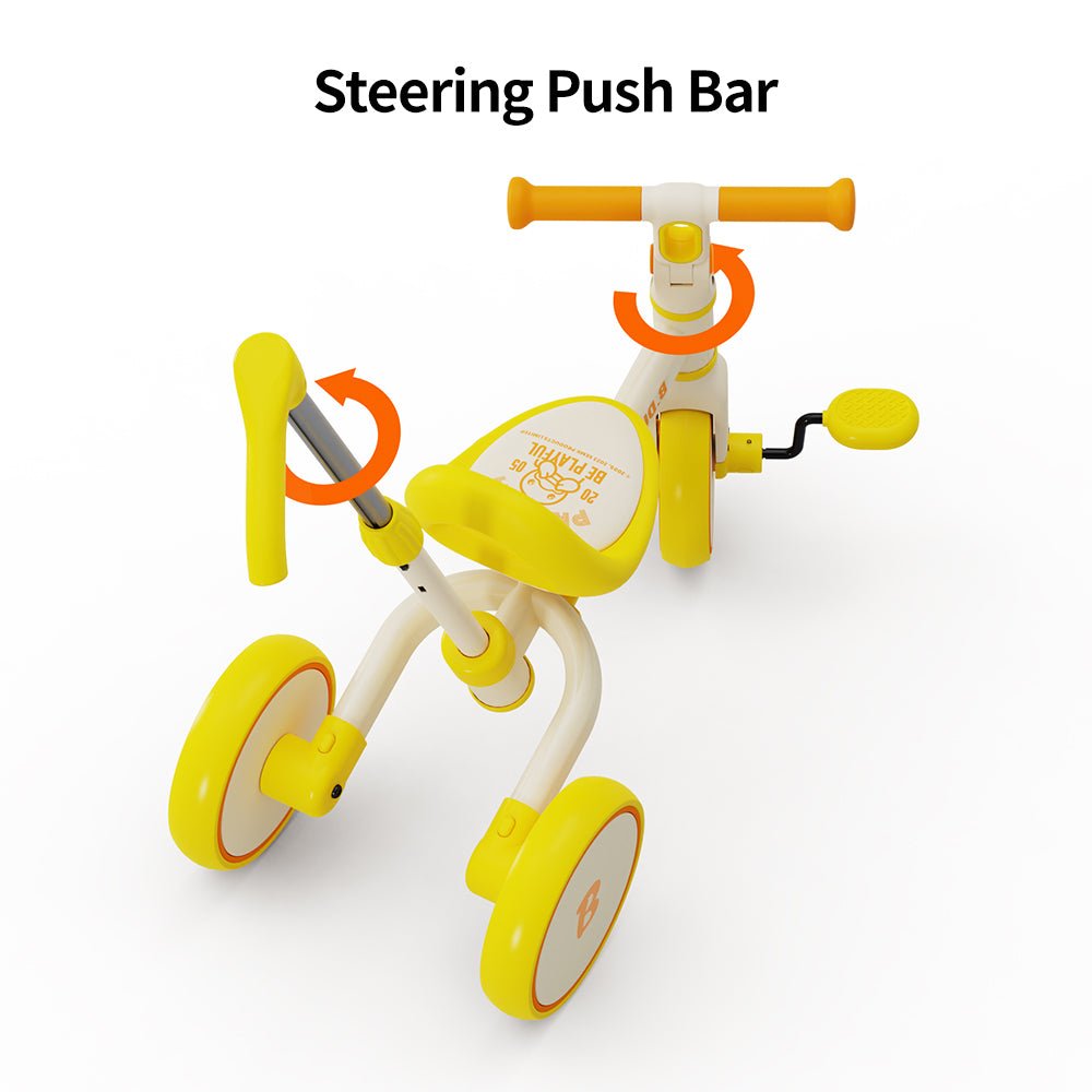 B.DUCK 2 in one Tricycle and Balance Bike with handle bar, 2310, Yellow - Premium for Kids in Qatar | Toysaro.com