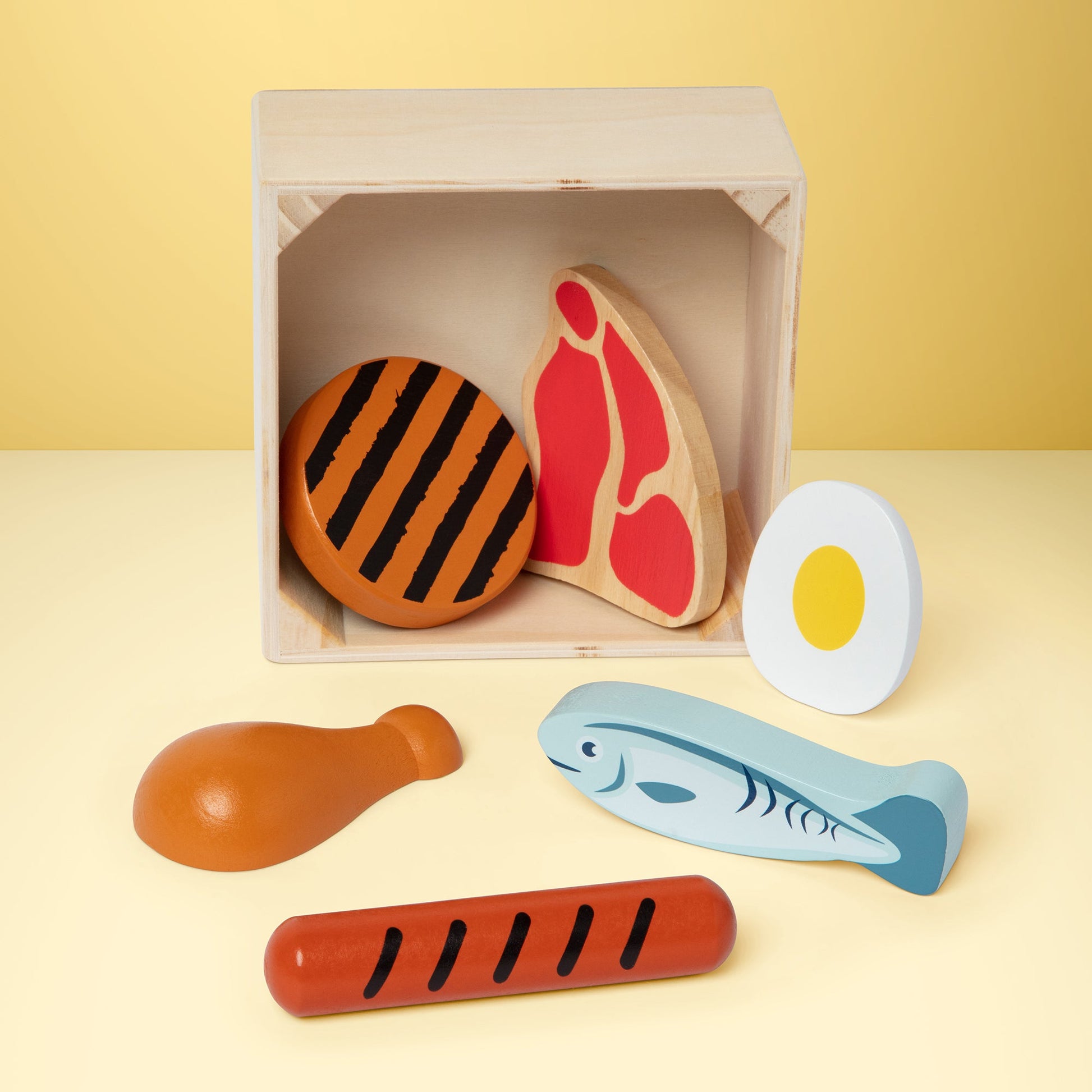 Melissa and Doug Wooden Food Groups Play Set - Protein - Premium for Kids in Qatar | Toysaro.com