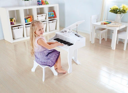 Hape Music Deluxe Grand Piano White 3pcs - Premium for Kids in Qatar | Toysaro.com