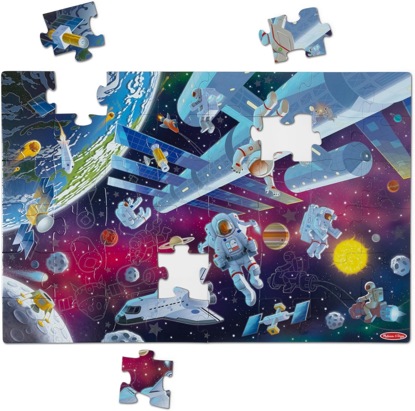 Melissa and Doug Outer Space Glow in the Dark Floor Puzzle - Premium for Kids in Qatar | Toysaro.com