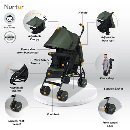 Nurtur Archer Baby/Kids Lightweight Travel Stroller - Premium for Kids in Qatar | Toysaro.com