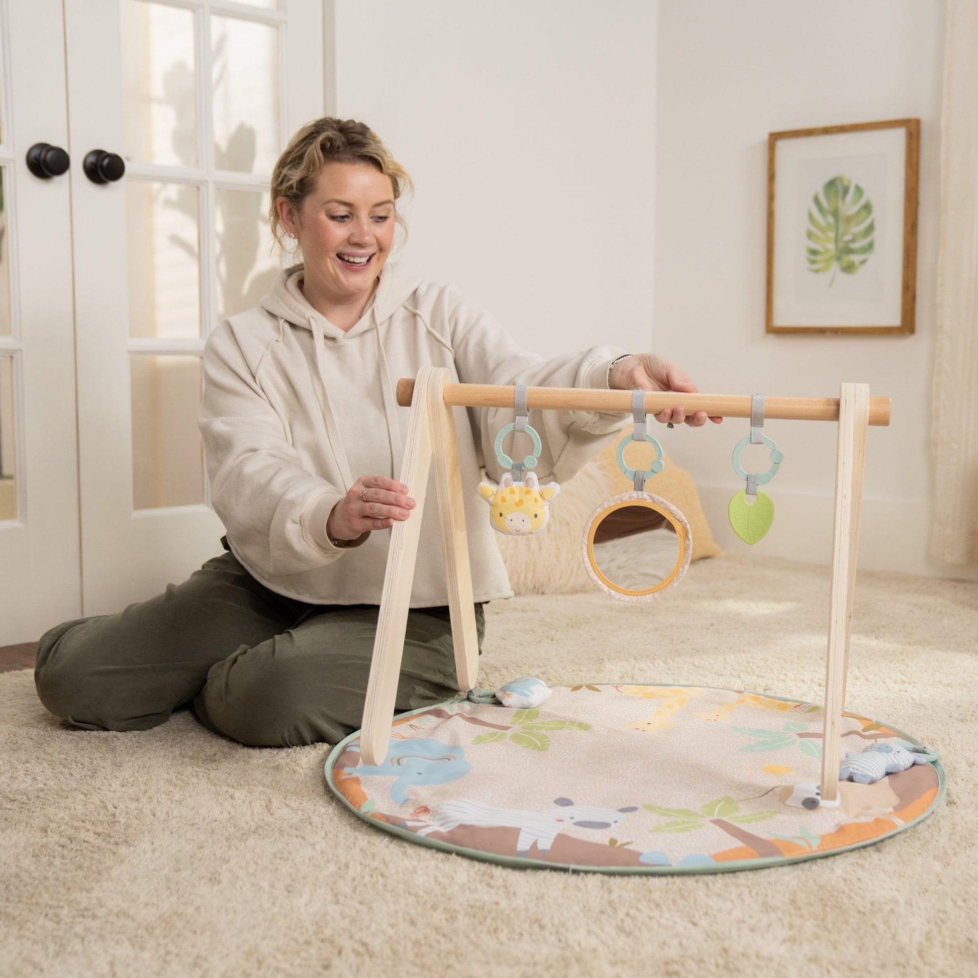 Ingenuity™ Wonder & Wood™ Wooden Toy Arch & Play Mat - Premium for Kids in Qatar | Toysaro.com
