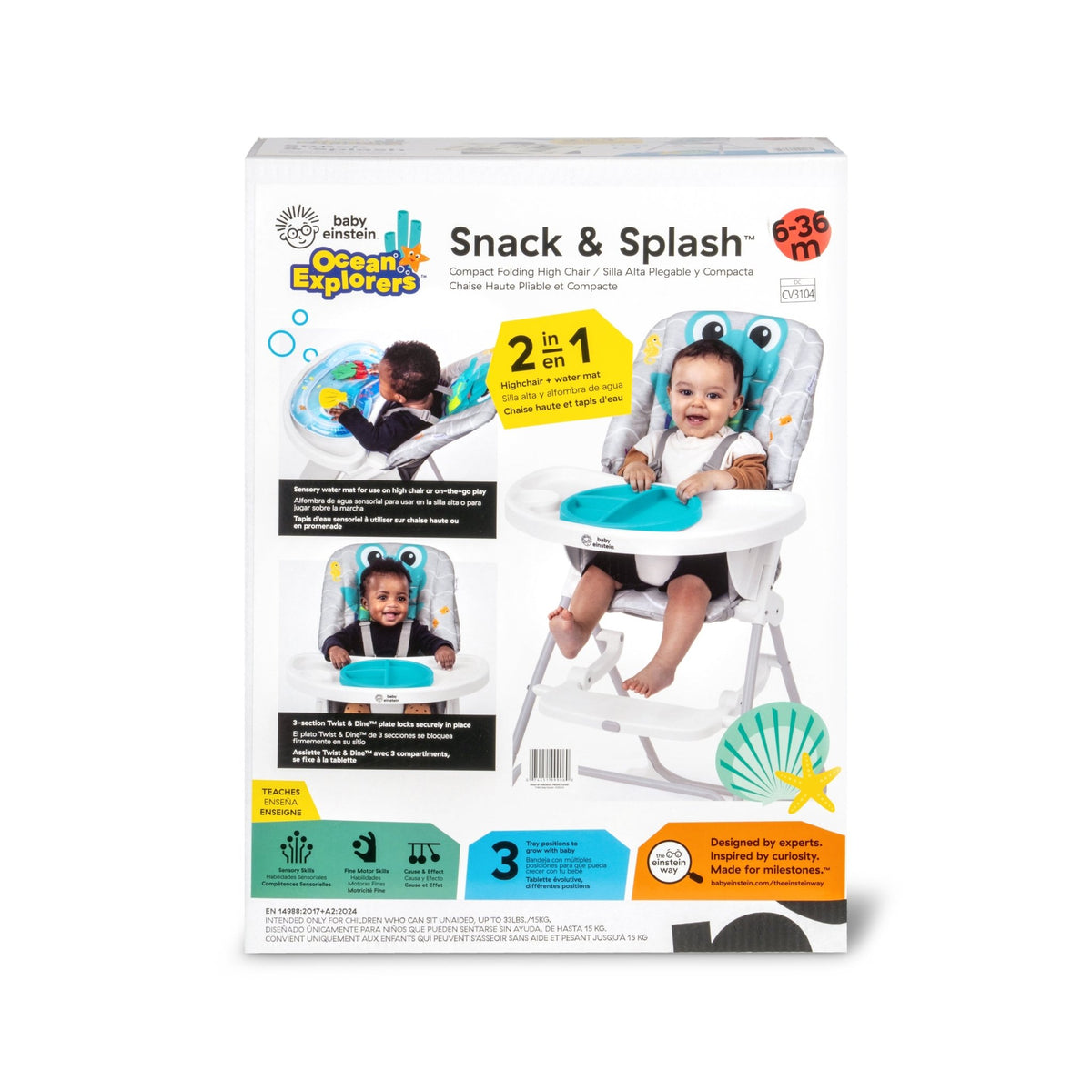 Baby Einstein™ Snack and Splash Compact Folding High Chair - Premium for Kids in Qatar | Toysaro.com
