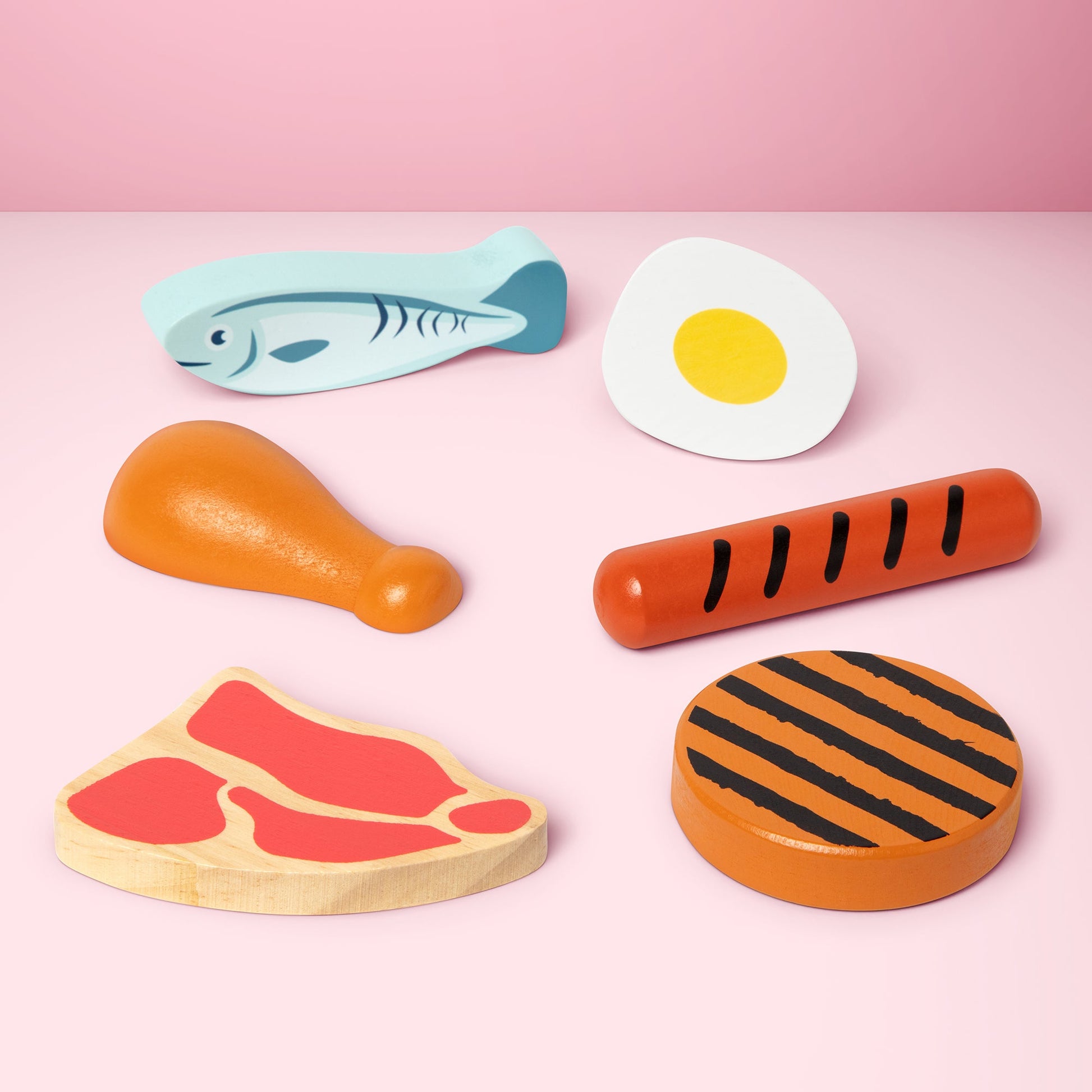 Melissa and Doug Wooden Food Groups Play Set - Protein - Premium for Kids in Qatar | Toysaro.com