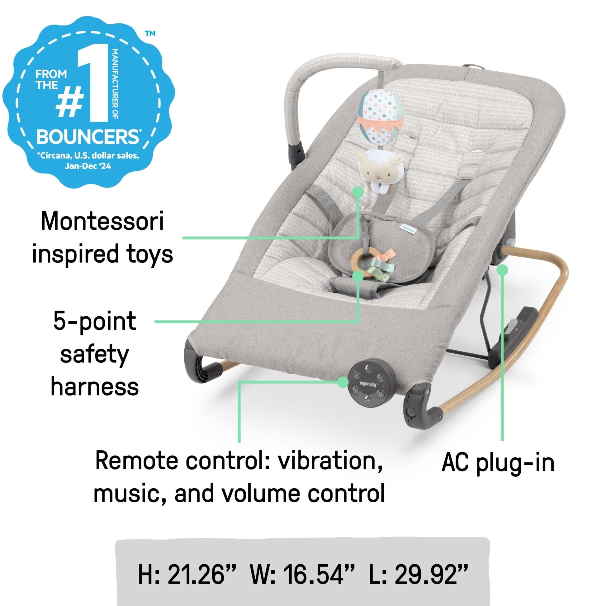 Ingenuity™ Keep InMotion™ Automatic Rocking Seat - Soulful Skies™ - Premium for Kids in Qatar | Toysaro.com