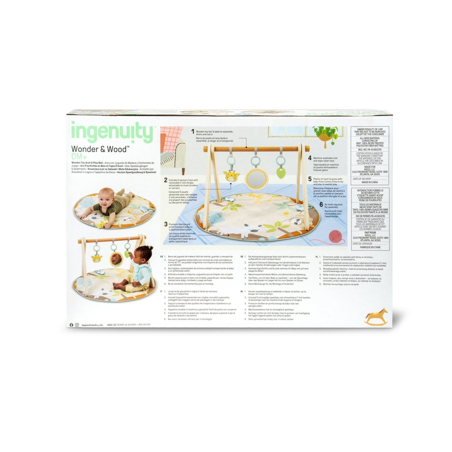Ingenuity™ Wonder & Wood™ Wooden Toy Arch & Play Mat - Premium for Kids in Qatar | Toysaro.com