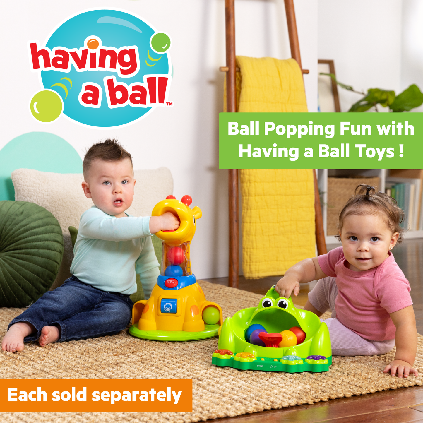 Bright Starts™ Poppin' Ball Frog™ Ball Play Toy - Premium for Kids in Qatar | Toysaro.com