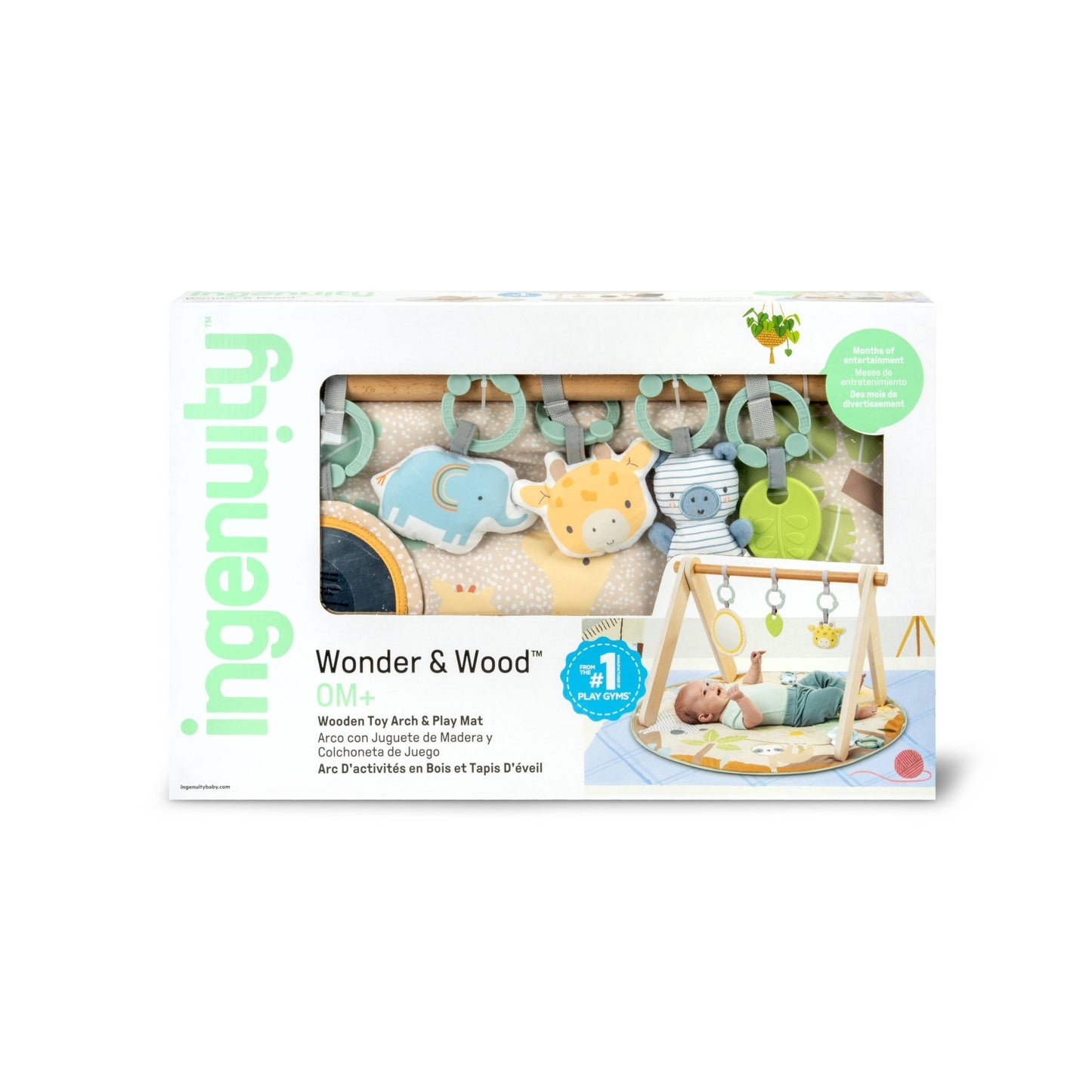 Ingenuity™ Wonder & Wood™ Wooden Toy Arch & Play Mat - Premium for Kids in Qatar | Toysaro.com