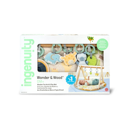 Ingenuity™ Wonder & Wood™ Wooden Toy Arch & Play Mat - Premium for Kids in Qatar | Toysaro.com