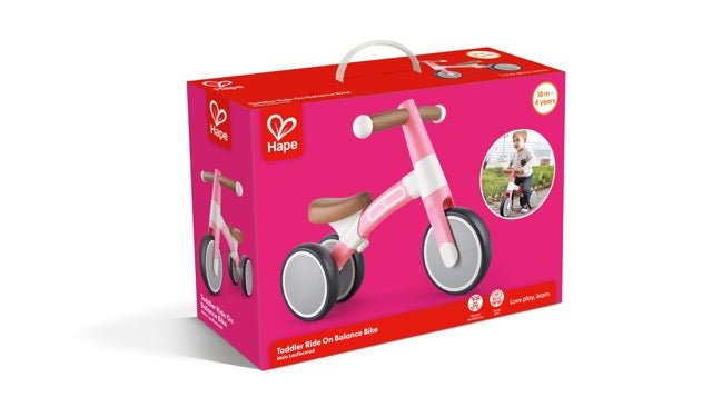 Hape Toddler Ride On Balance Bike| Adjustable and Lightweight No - Pedal Training Bike | with Silent Non - Marking Wheels | Light Pink, for Toddlers 12 Months+ - Premium for Kids in Qatar | Toysaro.com