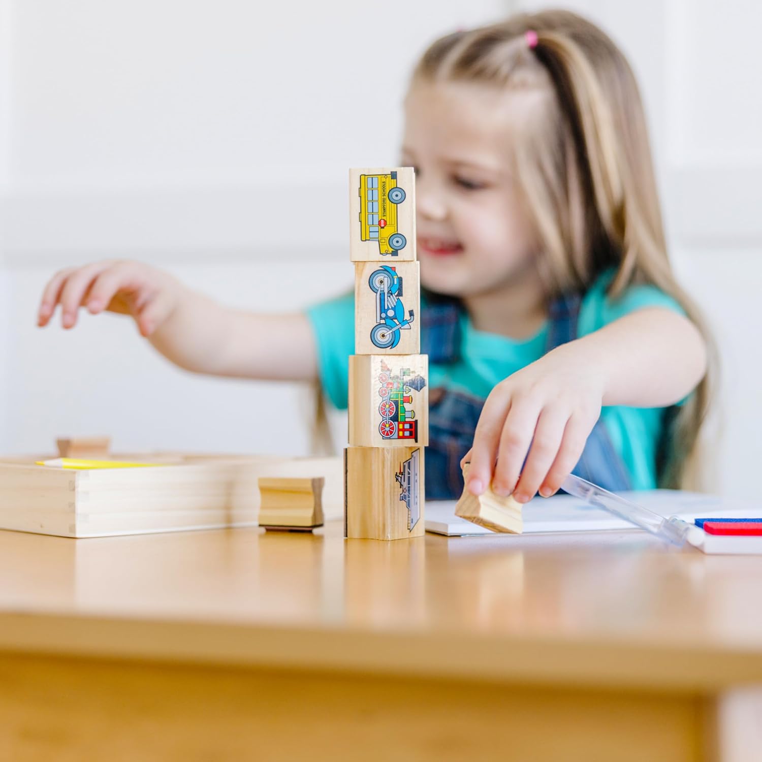 Melissa and Doug Vehicle Stamp Set - Premium for Kids in Qatar | Toysaro.com