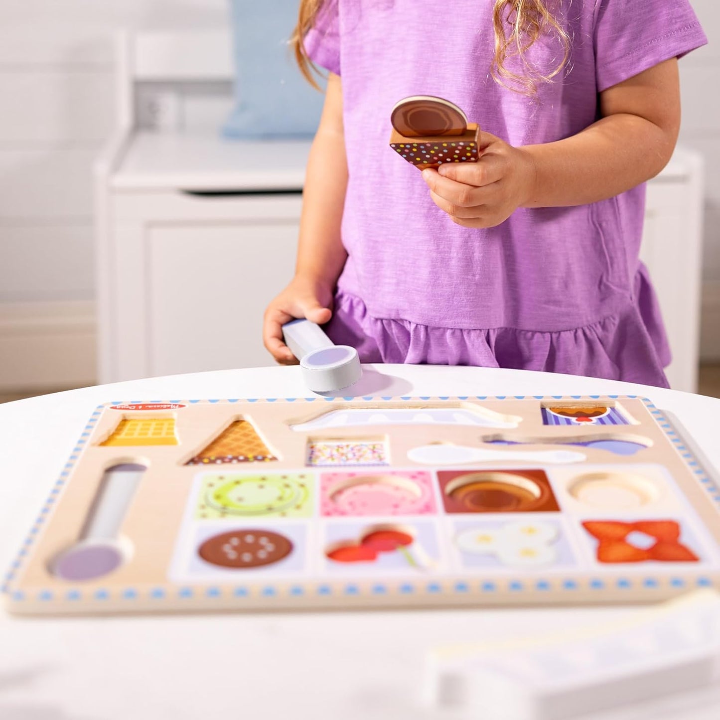 Melissa and Doug Wooden Magnetic Ice Cream Puzzle & Play Set - Premium for Kids in Qatar | Toysaro.com
