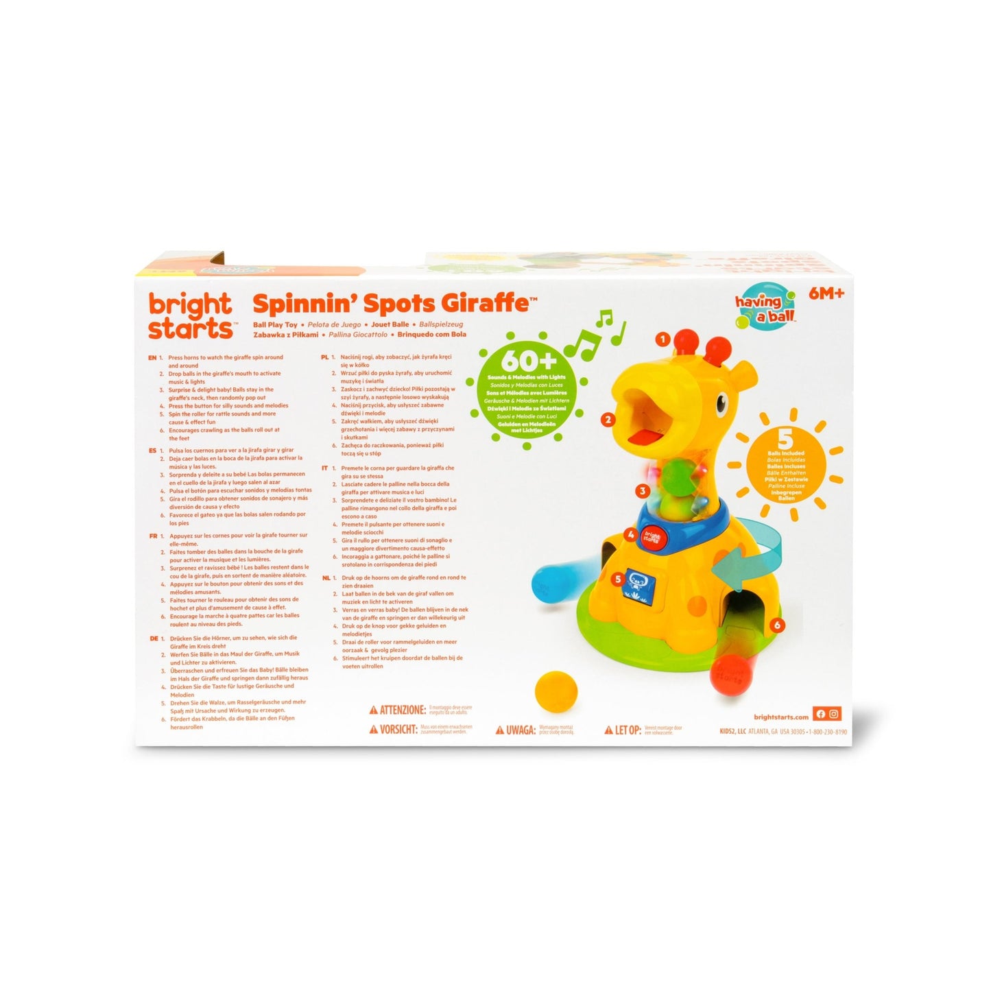 Bright Starts™ Spinnin’ Spots Giraffe™ Ball Play Toy - Premium for Kids in Qatar | Toysaro.com