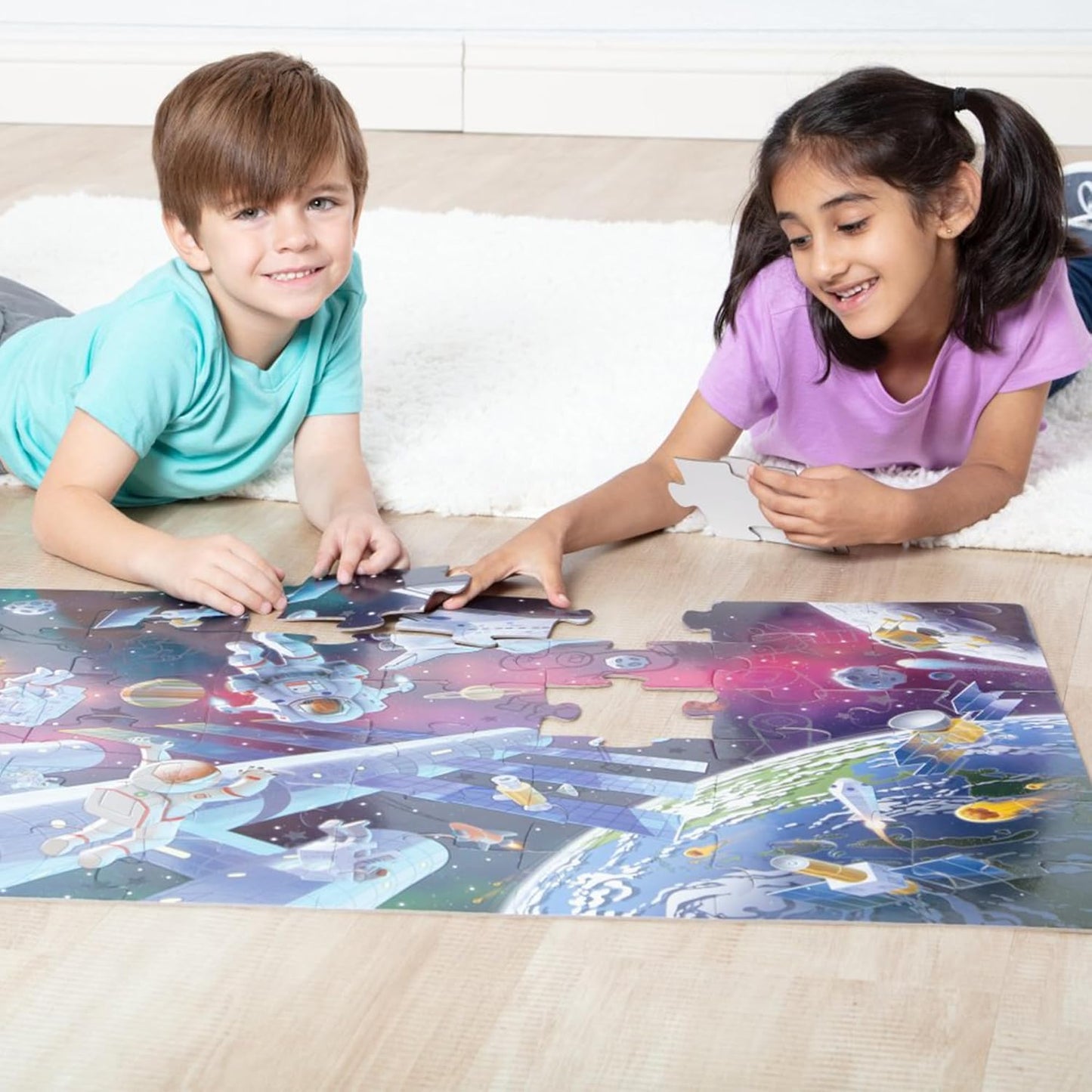 Melissa and Doug Outer Space Glow in the Dark Floor Puzzle - Premium for Kids in Qatar | Toysaro.com