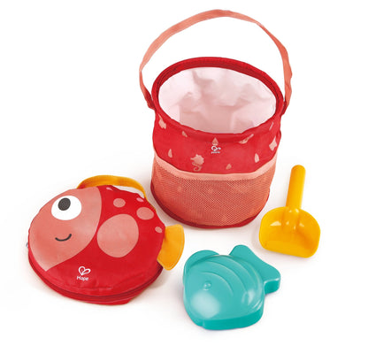 Hape - Fold and Go Sand & Beach Set with Canvas Bag - 4pcs - Premium for Kids in Qatar | Toysaro.com