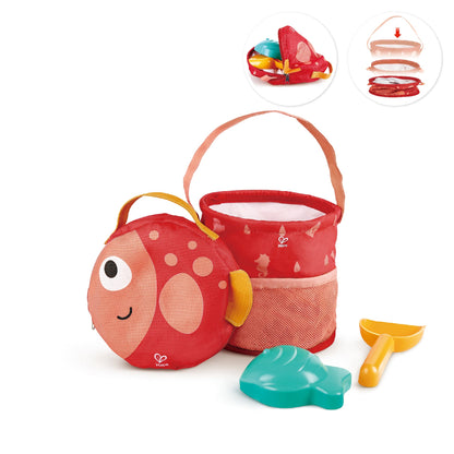 Hape - Fold and Go Sand & Beach Set with Canvas Bag - 4pcs - Premium for Kids in Qatar | Toysaro.com