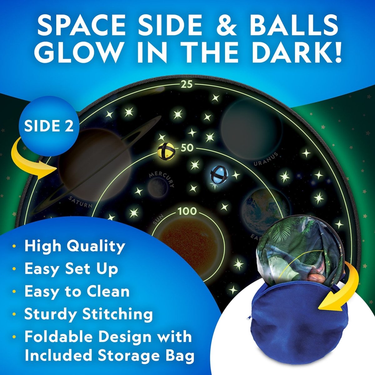 NG GLOW - IN - THE - DARK DARTBOARD GAME SET - Premium for Kids in Qatar | Toysaro.com