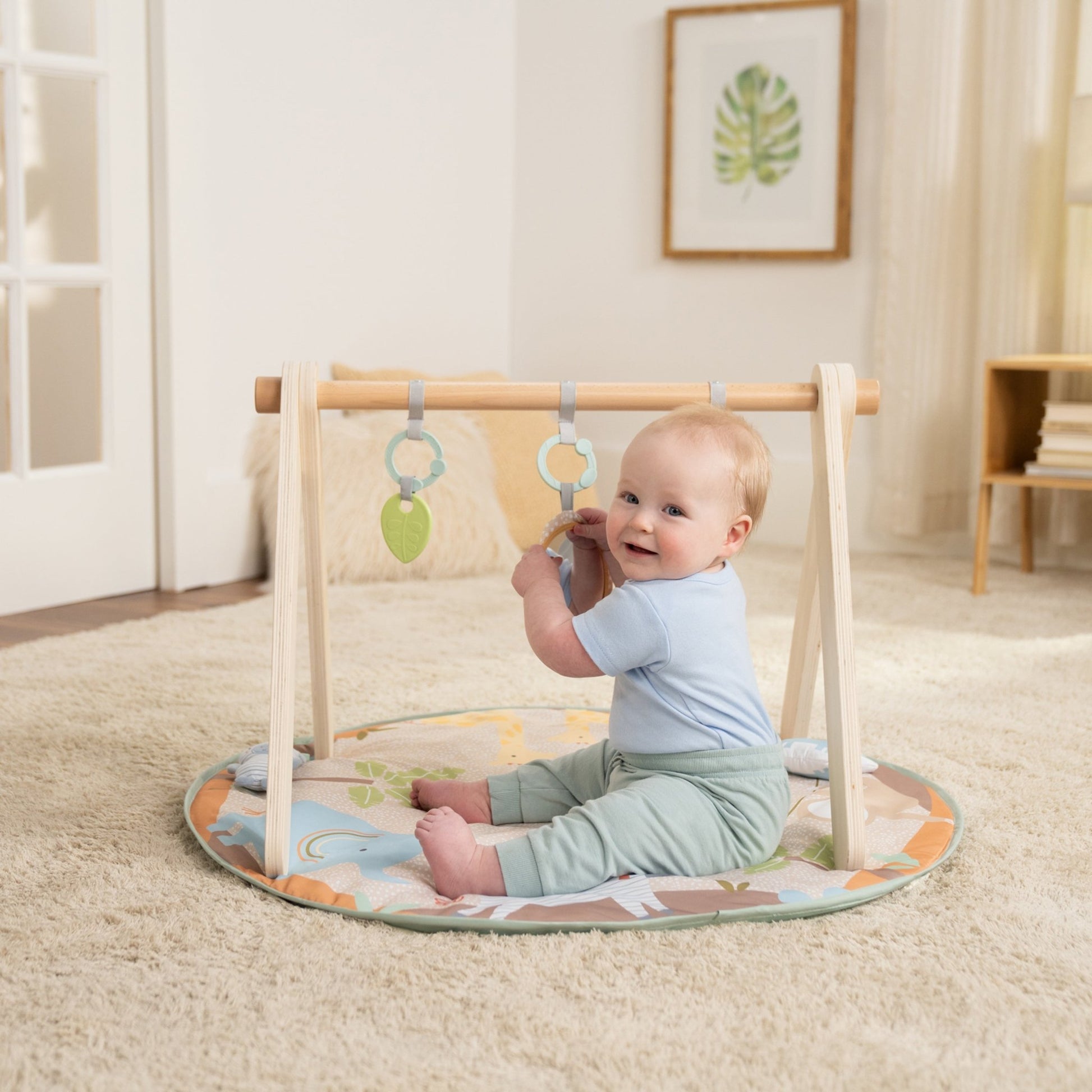 Ingenuity™ Wonder & Wood™ Wooden Toy Arch & Play Mat - Premium for Kids in Qatar | Toysaro.com