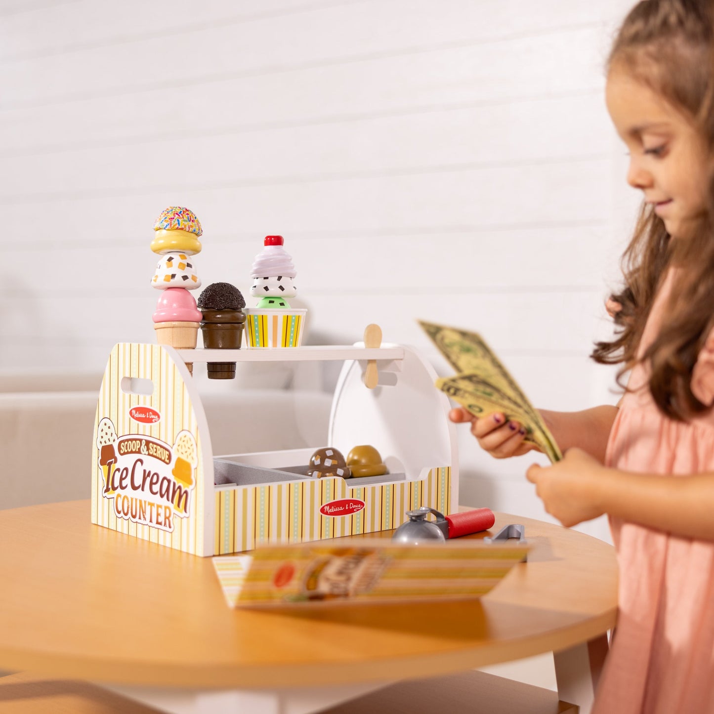 Melissa and Doug Scoop & Serve Ice Cream Counter - Premium for Kids in Qatar | Toysaro.com