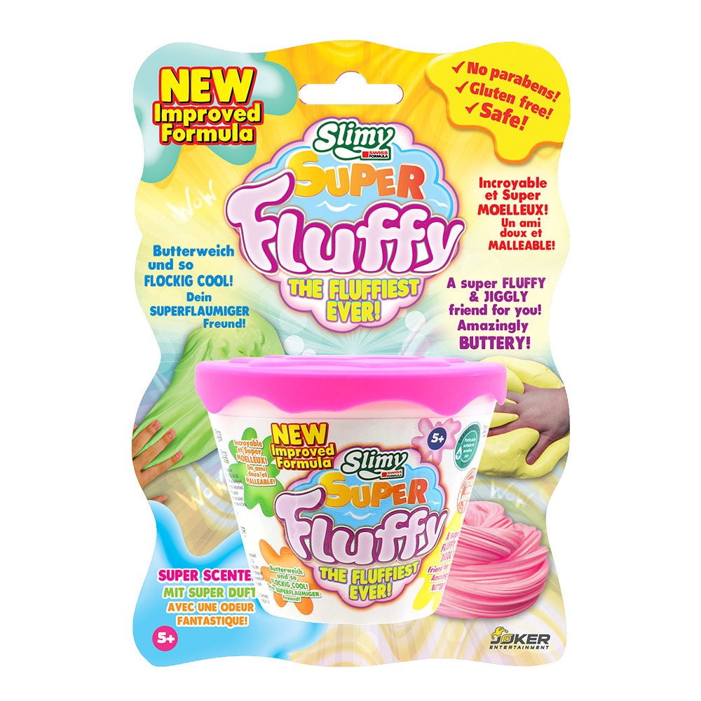 SUPER FLUFFY SLIMY on BLISTERCARD 100 gr. pink, yellow, orange and green - Premium for Kids in Qatar | Toysaro.com