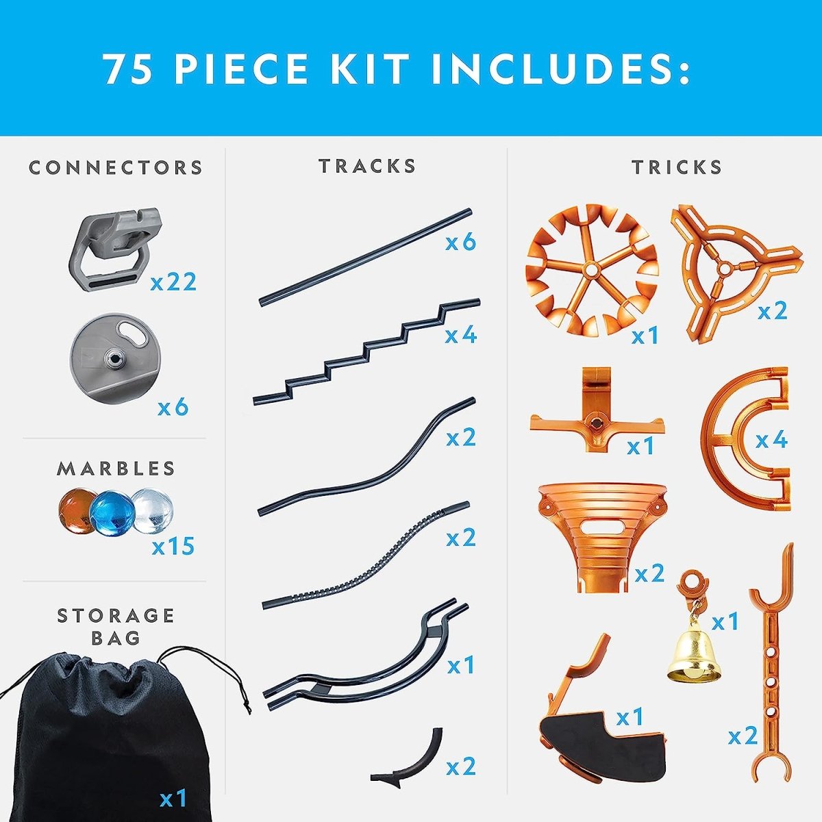 NG MAGNETIC MARBLE RUN - 75 PIECES - Premium for Kids in Qatar | Toysaro.com