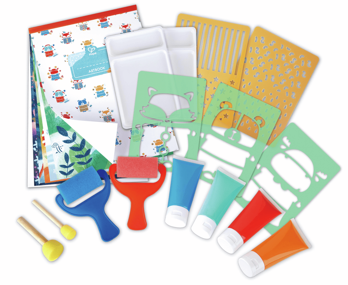 Hape Sponge Painting Fun Art Activity Paint Set - Premium for Kids in Qatar | Toysaro.com