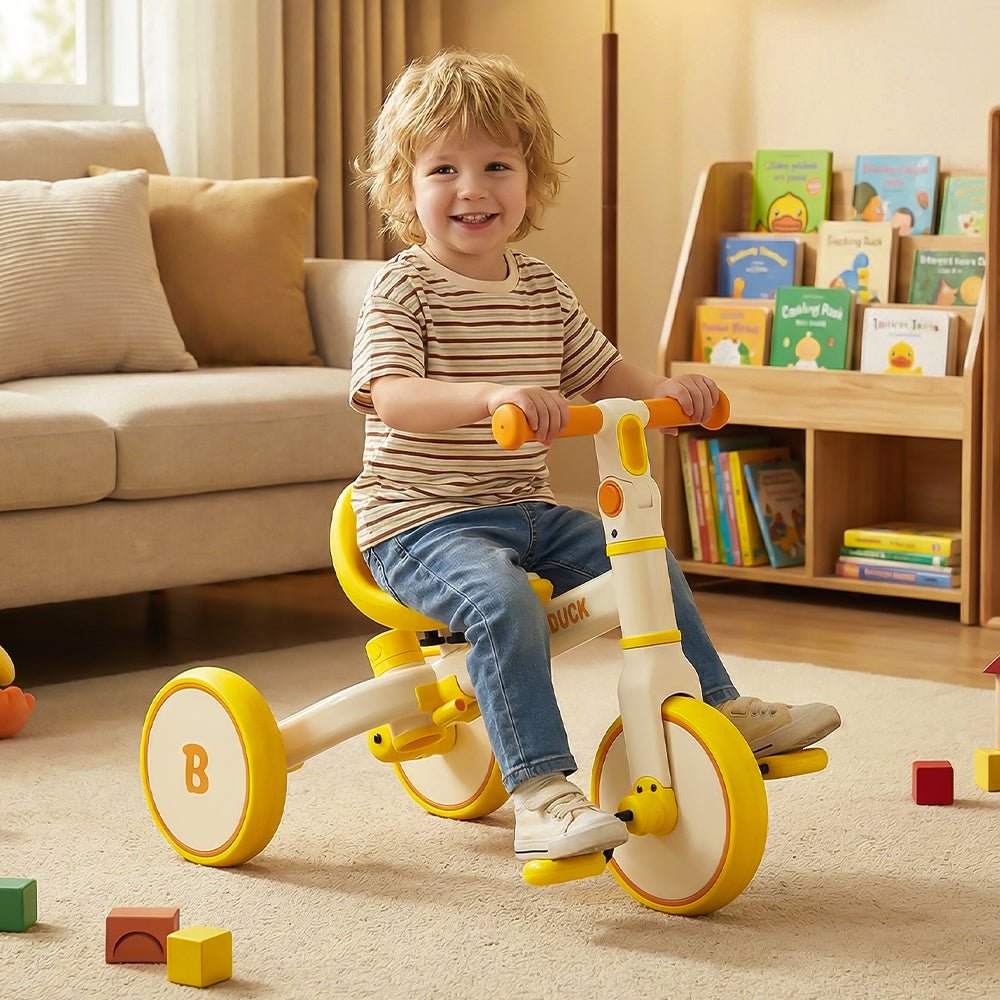 B.DUCK 2 in one Tricycle and Balance Bike with handle bar, 2310, Yellow - Premium for Kids in Qatar | Toysaro.com