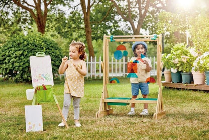 Hape Portable & Eco Friendly Bamboo Easel Arts & Crafts 14pcs - Premium for Kids in Qatar | Toysaro.com