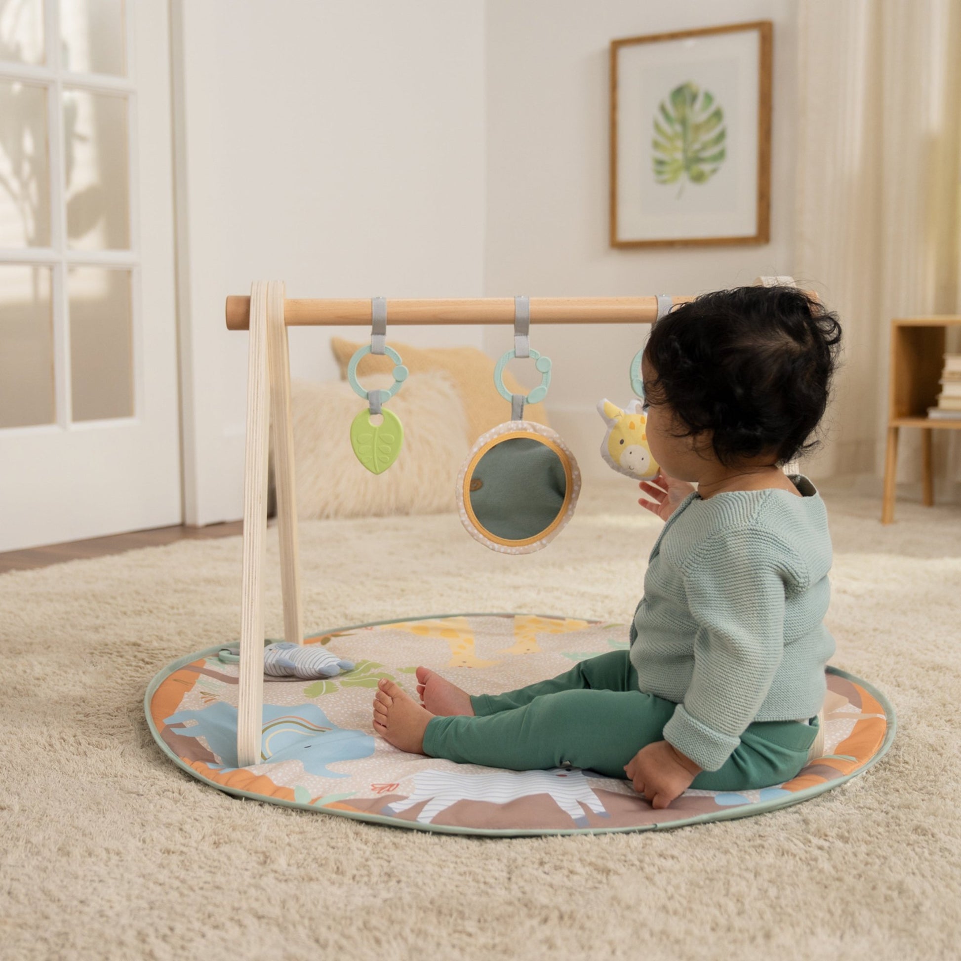 Ingenuity™ Wonder & Wood™ Wooden Toy Arch & Play Mat - Premium for Kids in Qatar | Toysaro.com