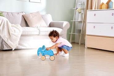 Hape Elephant Pull Along - Wooden Toddler Toy with Moving Head and Feet | Smooth Wheels for Easy Pulling | Learning Toy for Walking Skills | Ages 12 Months+ - Premium for Kids in Qatar | Toysaro.com