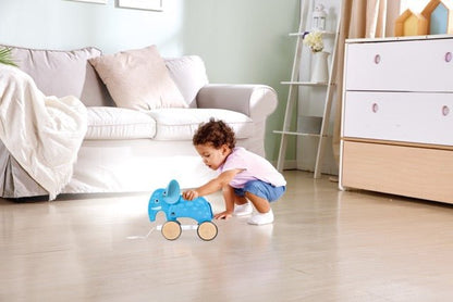 Hape Elephant Pull Along - Wooden Toddler Toy with Moving Head and Feet | Smooth Wheels for Easy Pulling | Learning Toy for Walking Skills | Ages 12 Months+ - Premium for Kids in Qatar | Toysaro.com