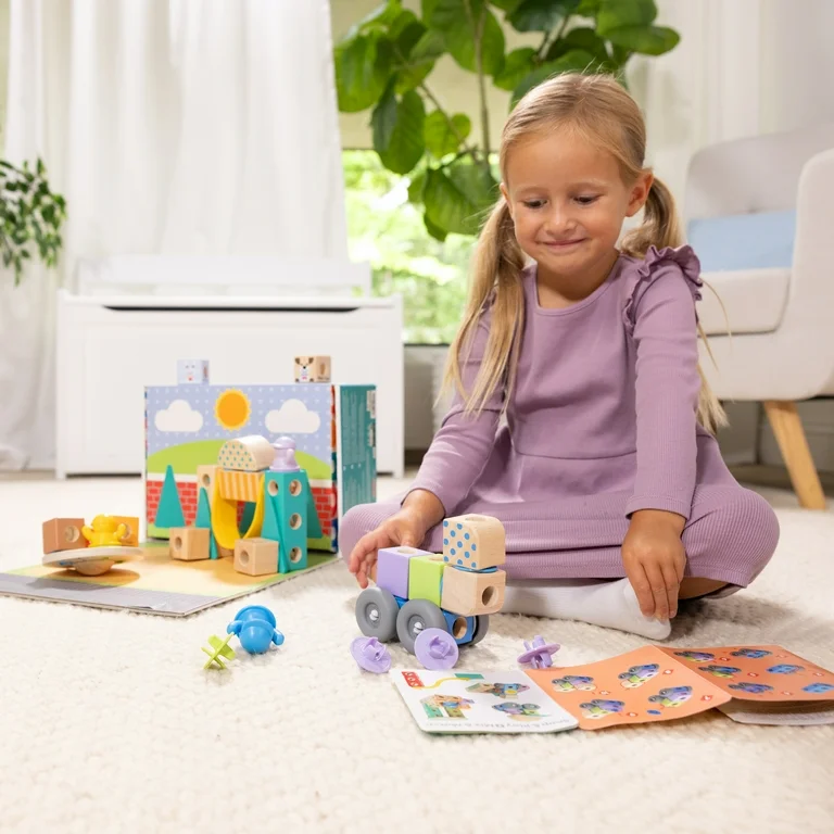 Melissa and Doug Wooden Blockables Town Play Set (73 PCS) - Premium for Kids in Qatar | Toysaro.com