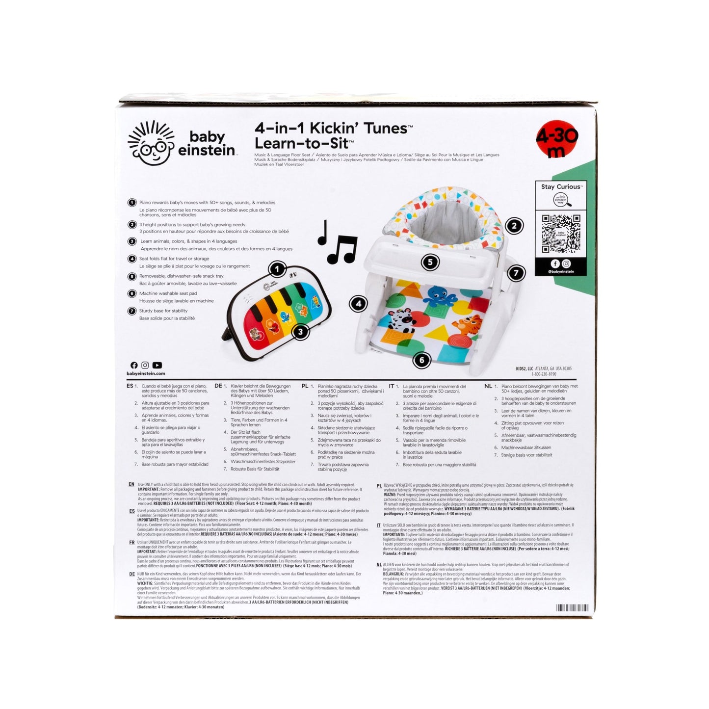 Baby Einstein™ Tappin' Tunes™ Learn - to - Sit™ 4 - in - 1 Sit - Up Floor Seat - Premium for Kids in Qatar | Toysaro.com